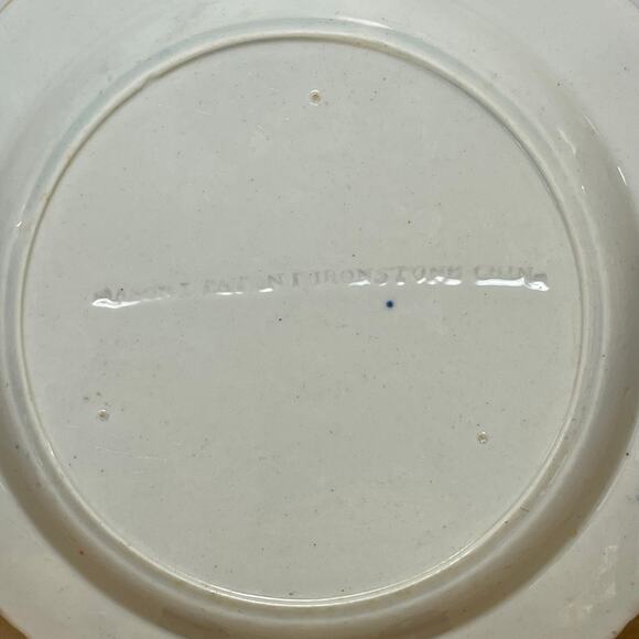 Antique 1813-1820 Masons Ironstone 6" Plate Water Lily Pattern, Signed 1/2 - 6" - Picture 5 of 5